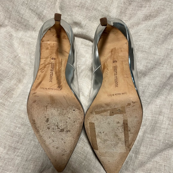 Manolo Blahnik Classic Platinum shoes, Women’s Euro 40, US 9, perfect condition! - Picture 7 of 11